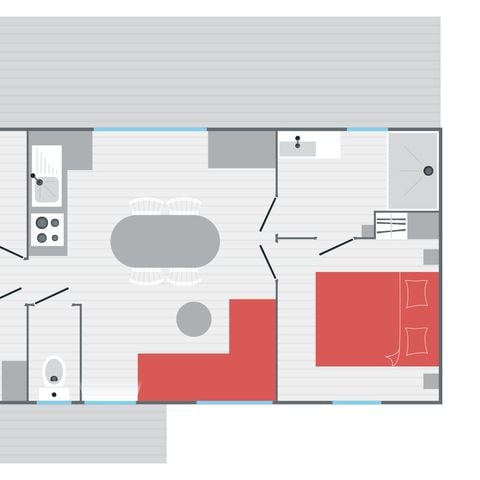 MOBILHOME 6 personnes - ROSEAU CONFORT SPA 3 chambres 36m²