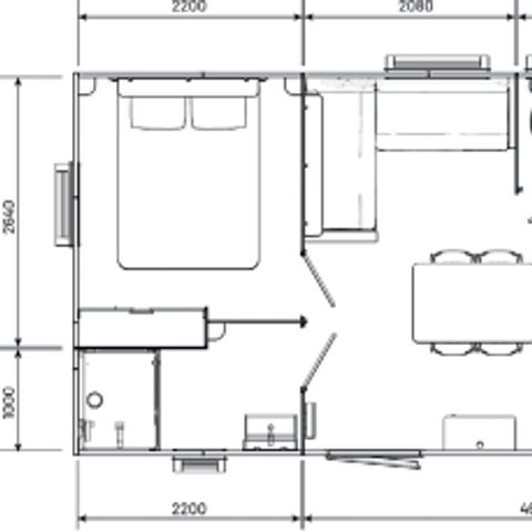 MOBILHOME 4 personnes - Premium 30m² - 2 chambres + spa privatif