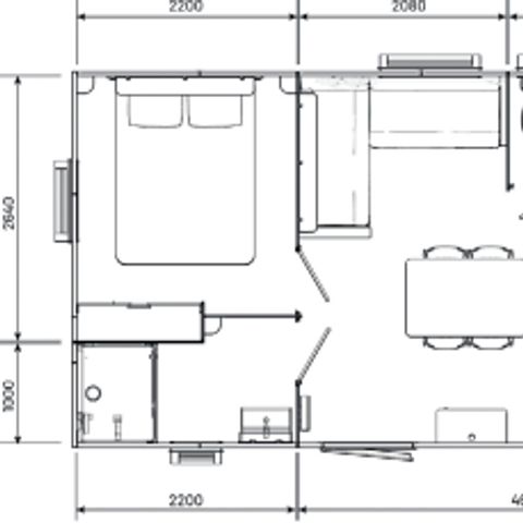 MOBILHOME 4 personas - Premium 30m² - 2 habitaciones + spa privado