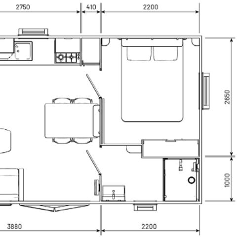 MOBILHOME 6 personnes - Premium 35m² - 3 chambres + spa privatif