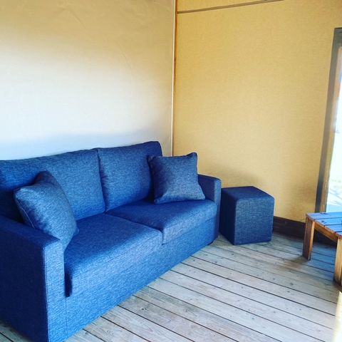 CANVAS AND WOOD TENT 5 people - Lodge Cotton Premium - 2 rooms + private spa