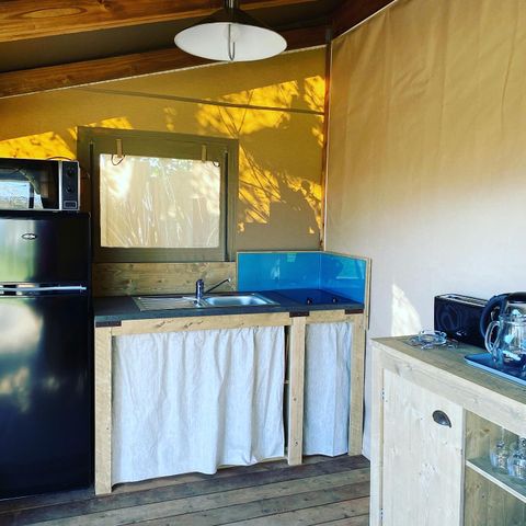CANVAS AND WOOD TENT 5 people - Lodge Cotton Premium - 2 rooms + private spa