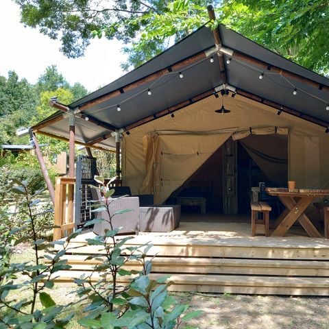 Tente en toile et en bois 4 personnes - Tente Lodge 2ch. 20m2 (2025)