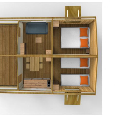 BUNGALOW TOILÉ 5 personnes -  Junior 2 chambres 20m²