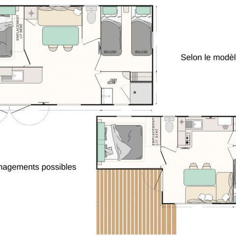 MOBILHOME 7 personas - Mobil-home Evasion 7 personas 2 dormitorios 28m² - mobil-home para 7 personas