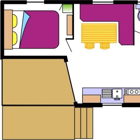 MOBILHOME 6 personas - 2 dormitorios + terraza