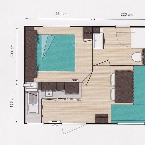MOBILHOME 2 personnes - Cottage Confort 1 chambre