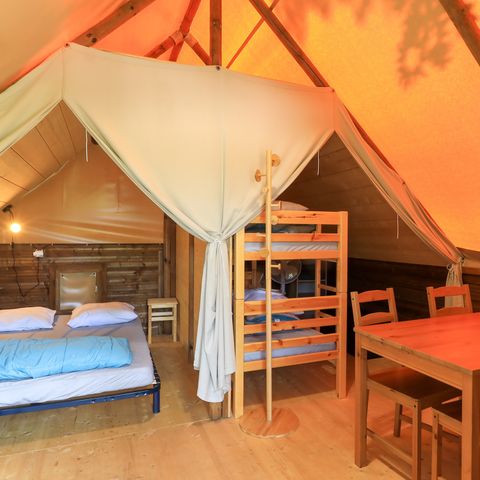 Safarizelt 4 Personen - Ecolodge-Zelt Standard 20m² - 2 Zimmer - überdachte Terrasse