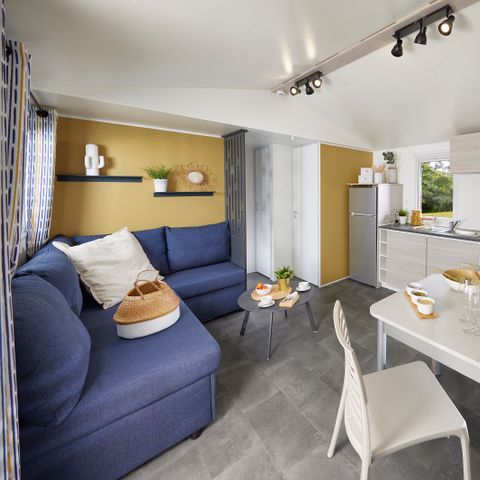 Mobilheim 6 Personen - Mobilheim Premium 35m² - 3 Schlafzimmer - Seeblick - überdachte Terrasse - TV - Klimaanlage