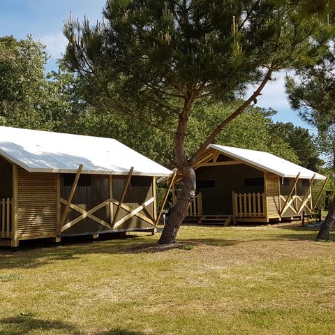 TIENDA DE LONA Y MADERA 4 personas - Lodge cambodgia 2 dormitorios