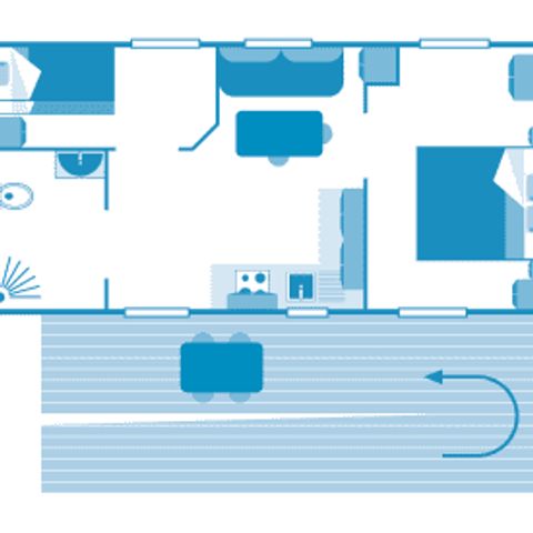 Stacaravan 4 personen - Huisje 4p 2bed **** PMR