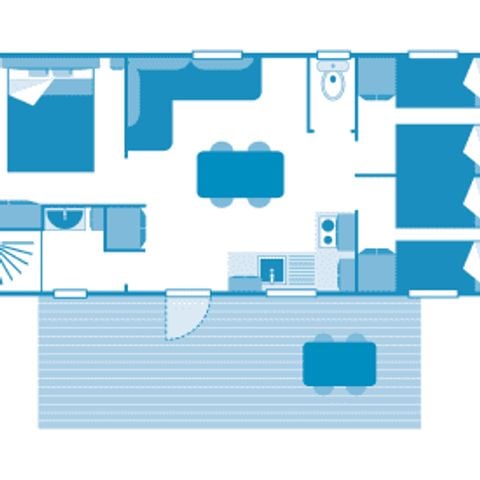 Mobilhome 7 personnes - Cottage 6/7p 3ch ***