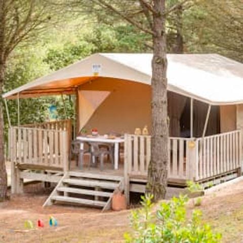 TENTE TOILE ET BOIS 6 personnes - Tente 5p 2ch **