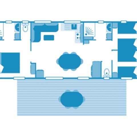 Mobilhome 6 personnes - Cottage Pêcheries 6p 3ch 2SDB PREMIUM