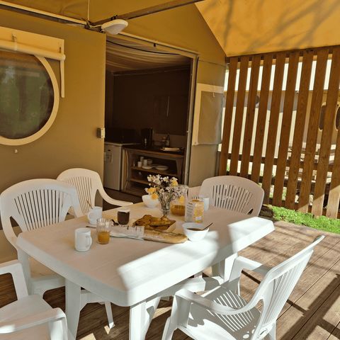 Bungalowzelt 5 Personen - Zelt Canada Premium (Wasser, wc Waschbecken, keine Dusche)