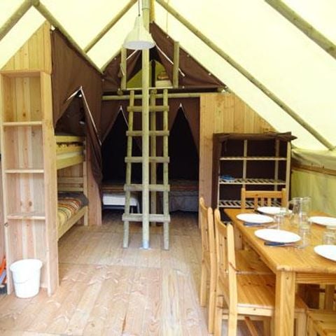 TENTE 7 personnes - LOCATION TENTE LODGE 24m² (3 chambres + mezzanine) 7 pers