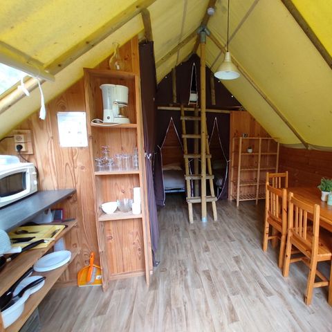 Tent 7 personen - HUUR TENTE LODGE 24m² (3 kamers + mezzanine) 7 pers
