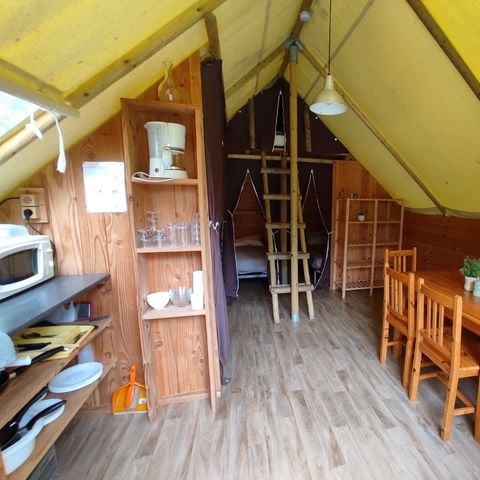 Tent 7 personen - HUUR TENTE LODGE 24m² (3 kamers + mezzanine) 7 pers