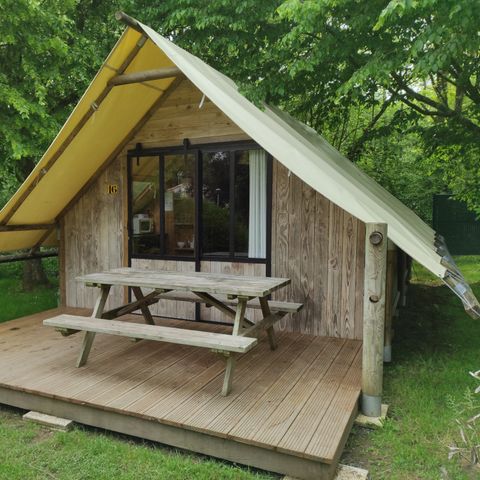 Tent 7 personen - HUUR TENTE LODGE 24m² (3 kamers + mezzanine) 7 pers