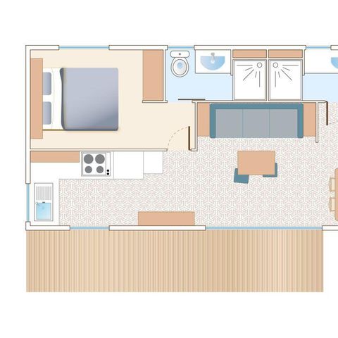 MOBILE HOME 8 people - MOBILE HOME RENTAL 40M² (3 bedrooms - 2 bathrooms) PREMIUM TV AIR CONDITIONING DISHWASHER 6/8 pers