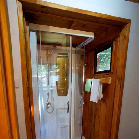 Chalet 4 personen - Chalet Noisetier - 1 slaapkamer - extra personen mogelijk tegen betaling, neem contact op met de camping