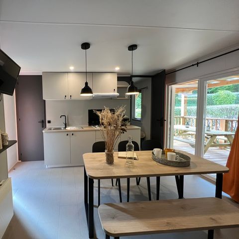 Mobilheim 6 personen - Mobilheim Eiche - 3 Schlafzimmer - zusätzliche Personen gegen Aufpreis möglich, kontaktieren Sie den Campingplatz