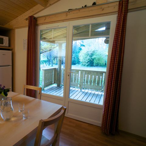 Chalet 4 personen - Chalet Sapin - 2 slaapkamers - extra personen mogelijk tegen betaling, neem contact op met de camping
