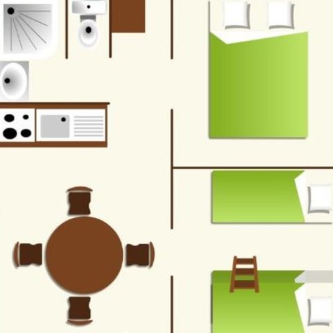 Glamping tent 5 persons - 25m² Bengali canvas bungalow