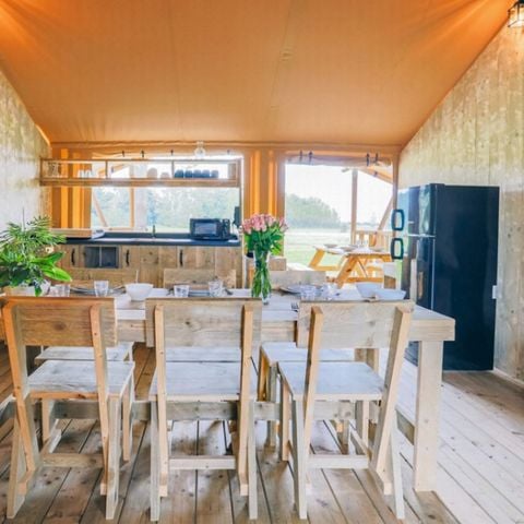 Tente en toile et en bois 8 personnes - SAFARI LODGE 7/8 personnes