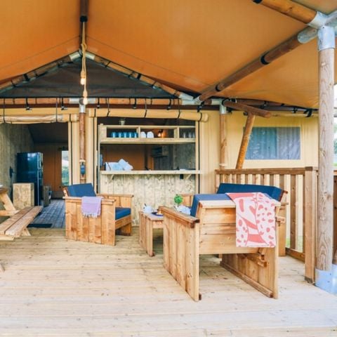 Tente en toile et en bois 8 personnes - SAFARI LODGE 7/8 personnes