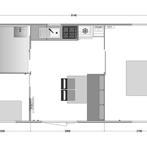 Mobilheim 4 Personen - Confort Plus - 2 Zimmer PMR
