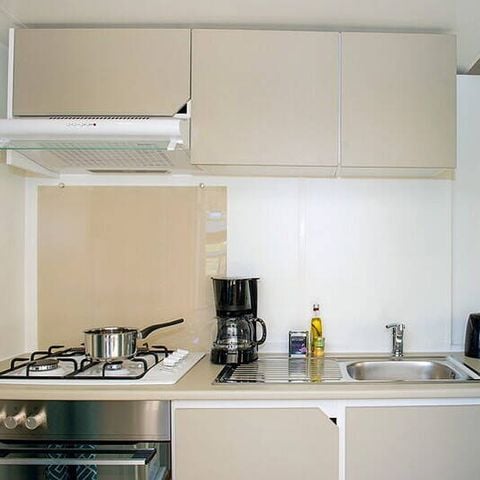 Mobilheim 6 personen - Comfort | 3 Schlafz. | 6 Pers. | Erhöhte Terrasse | Klimaanlage
