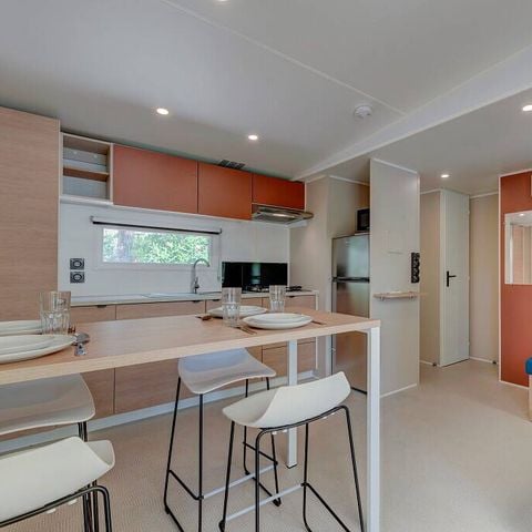 Mobilheim 6 Personen - Comfort | 3 Schlafz. | 6 Pers. | Erhöhte Terrasse | Klimaanlage