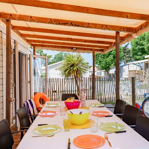 Stacaravan 8 personen - Détente 2018 GRAND CONFORT 36m² - 4 kamers + televisie en vaatwasser