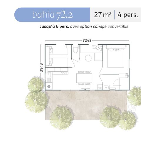 MOBILHOME 4 personas - Mobil-home Escapade Premium 27m² - 2 habitaciones + televisión