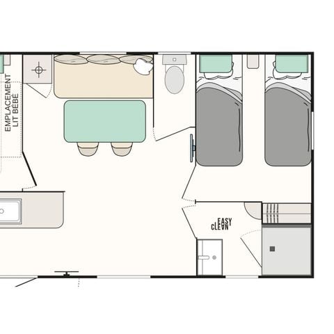 MOBILHOME 7 personnes -  Evasion 2 chambres 28m²
