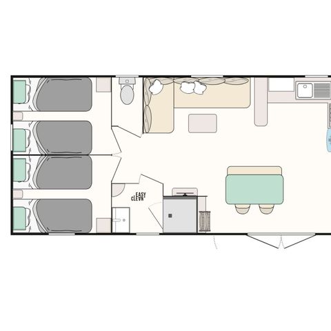 MOBILHOME 6 personas - 3 dormitorios 2 baños