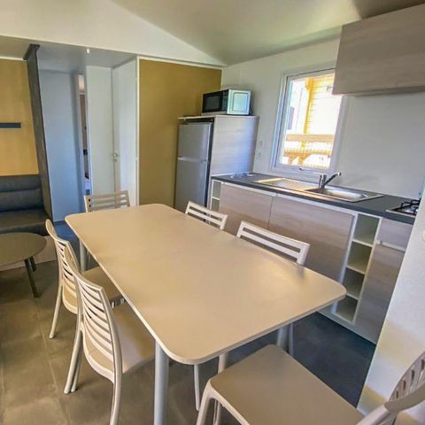 Mobilheim 6 Personen - Mobilheim 2 Zi 4/6 Pers halboffene Terrasse TV