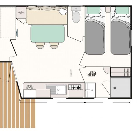 BUNGALOW 5 personnes - Mobil-home Evasion 5 personnes 2 chambres 23m²
