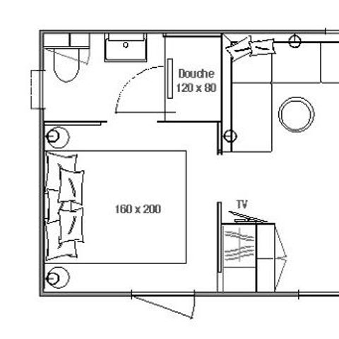 Mobile home 4 persons - Cottage premium 2 bedrooms 2 bathrooms, TV, covered terrace