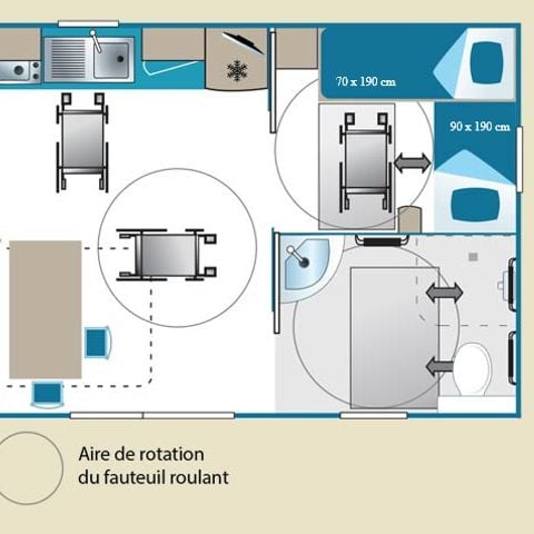 MOBILHOME 4 personnes - Cottage 2 chambres 4pers Accessible PMR