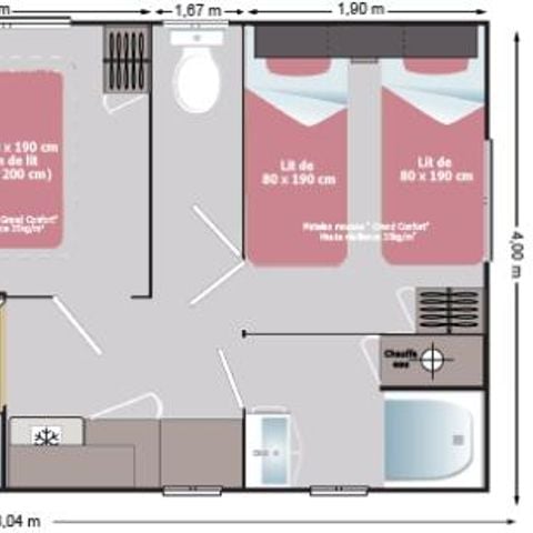 LODGE 4 personen - Stacaravan met 2 slaapkamers - overdekt terras
