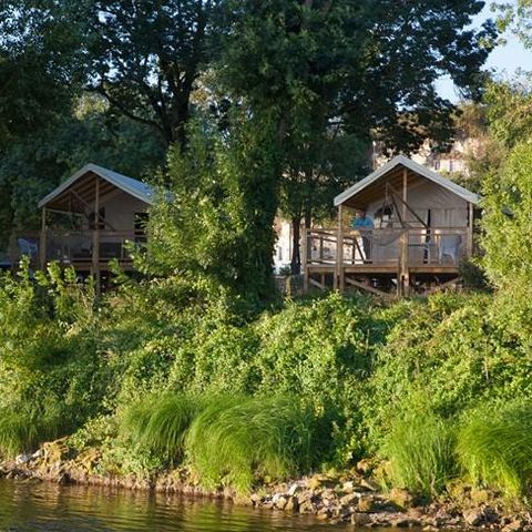 TIENDA DE LONA Y MADERA 4 personas - Ecolodge (sobre pilotes) sin instalaciones sanitarias