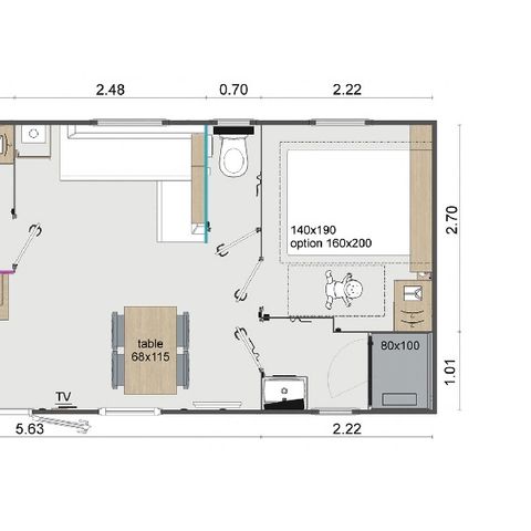 Mobilheim 4 Personen - Confort+ - 2 Zimmer