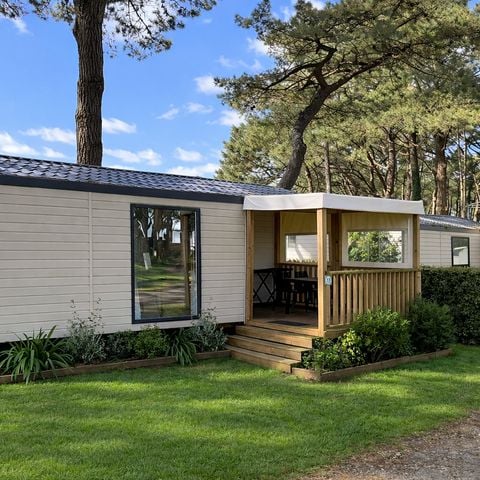 MOBILHOME 4 personnes - Mobil home Confort - 25m² - 2 chambres - terrasse couverte côté