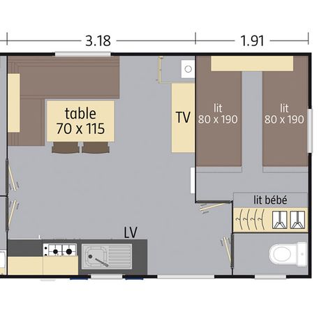 Mobilhome 4 personnes - 4 pers clim