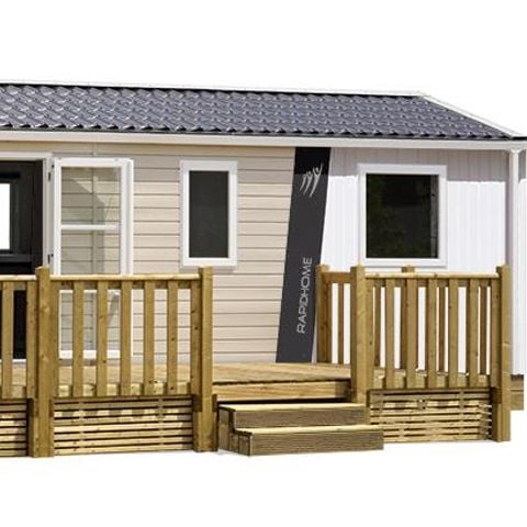 Stacaravan 6 personen - Premium 39m² (3 kamers) - 2 badkamers - overdekt terras
