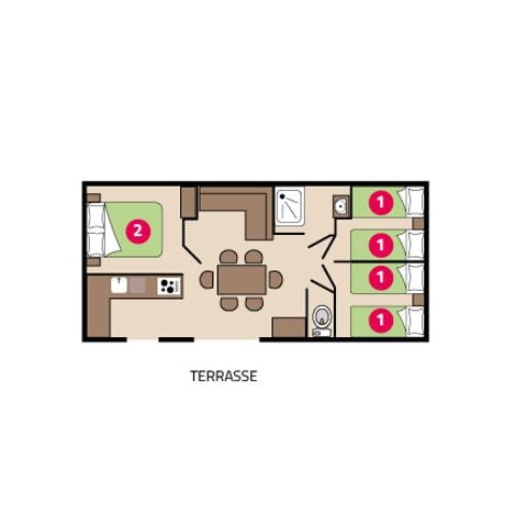 BUNGALOW 6 personnes - Mobil-home Famille 6 personnes