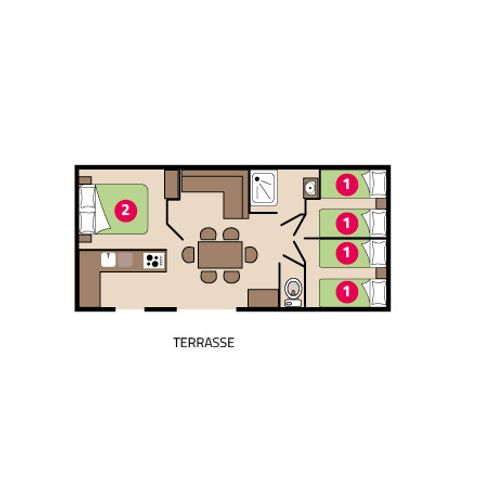 Mobilheim 6 Personen - Mobilheim Familie 6 Personen