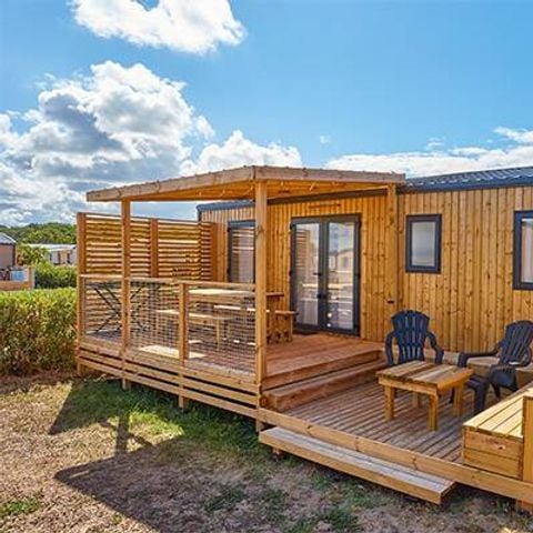 Mobilhome 6 personnes - Premium Exclusive | 3 Ch. | 6 Pers. | Terrasse surélevée | Clim. | TV